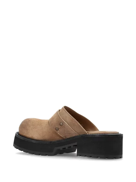Papuci tip mules Balenciaga din piele cu cataramă