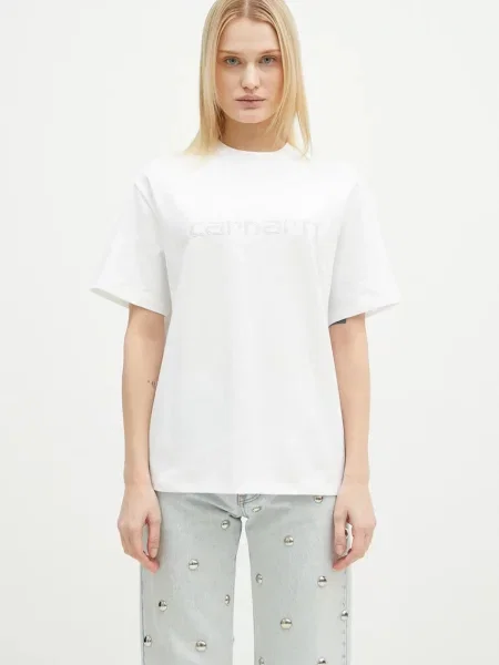 Carhartt WIP tricou din Rivet Script femei alb