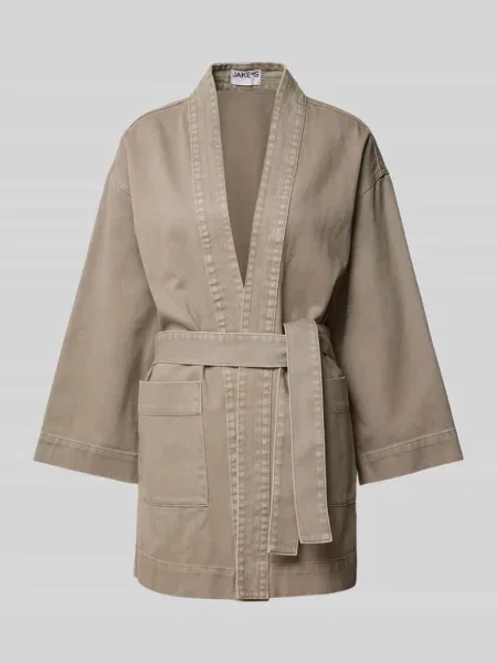 Kurtka w tkaninie stylizowanej na denim z paskiem w talii Jake*s Casual