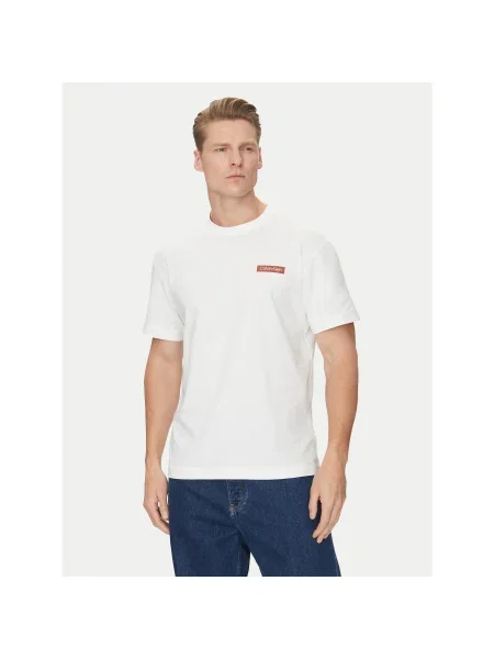 Calvin Klein Póló Overlay Print Regular Fit fehér