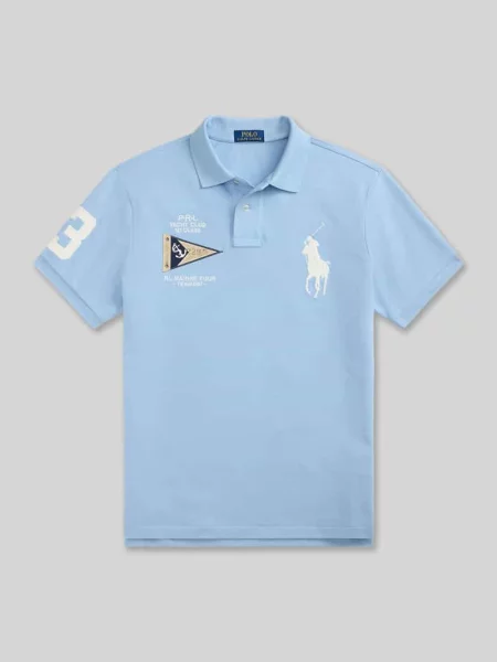 Koszulka polo o kroju regular fit z czystej bawełny z haftami Polo Ralph Lauren