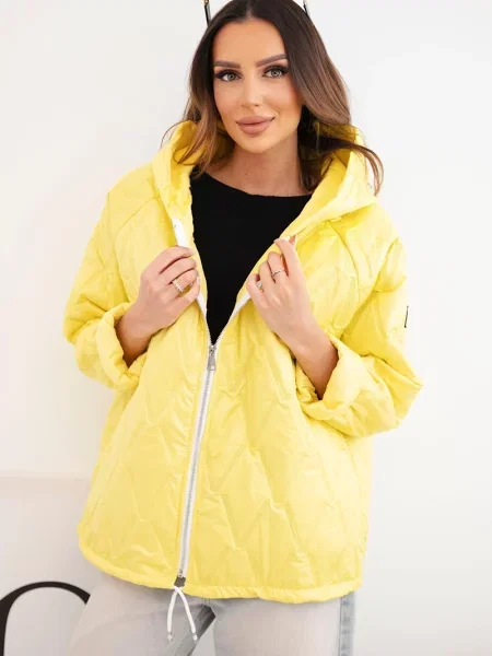 Jachetă matlasată Kesi Włoski cu glugă galben