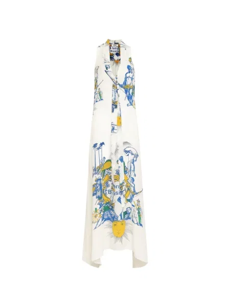 Rochie fără mâneci Amir Slama fără mâneci cu legături de costum alb