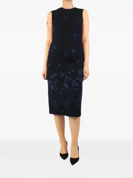 Rochie midi Erdem cu model floral cu imagine albastru