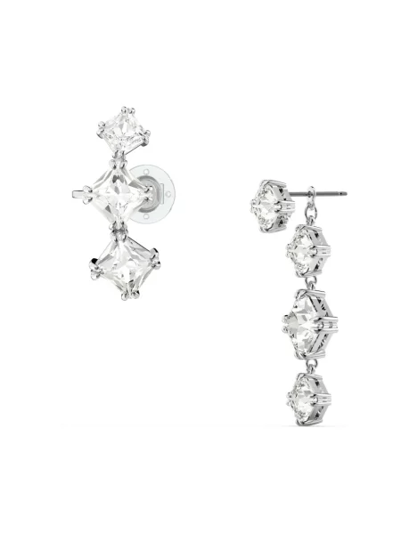 Lniane kolczyki Swarovski białe