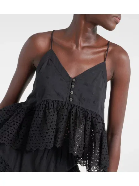 Cu peplum top Marant Etoile cu broderie negru