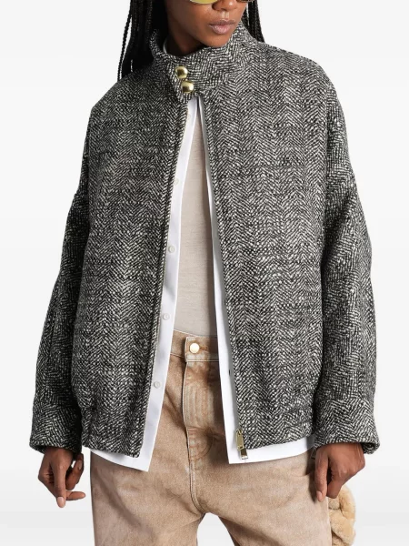 Geacă bomber Darkpark cu model herringbone gri