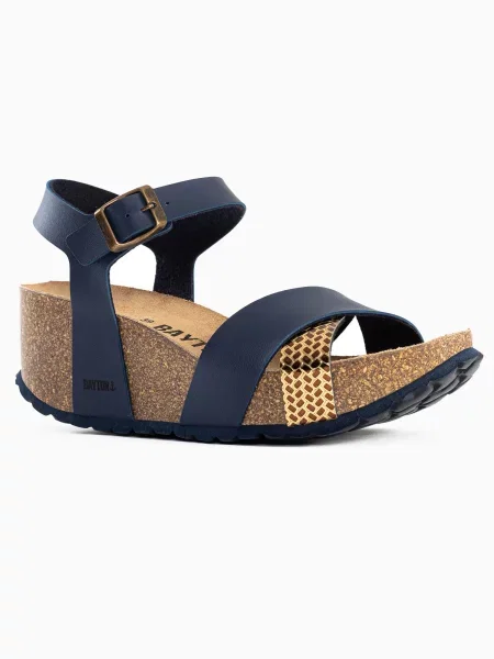 Bayton Sandale cu baretă Minorque bleumarin auriu