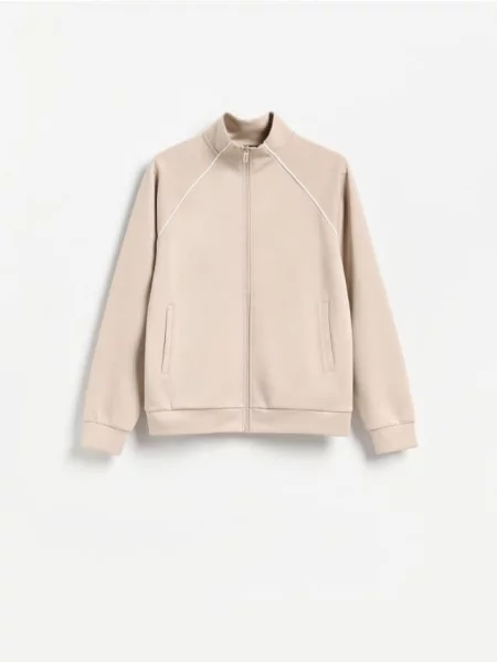 Reserved Rozpinana bluza ze stójką beżowy