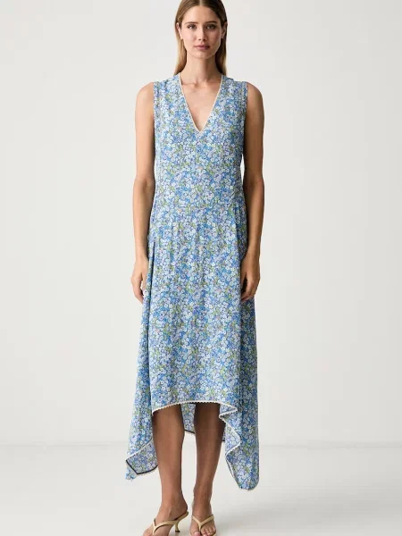Zadig&Voltaire rochie de vară din vâscoză REROL albastru