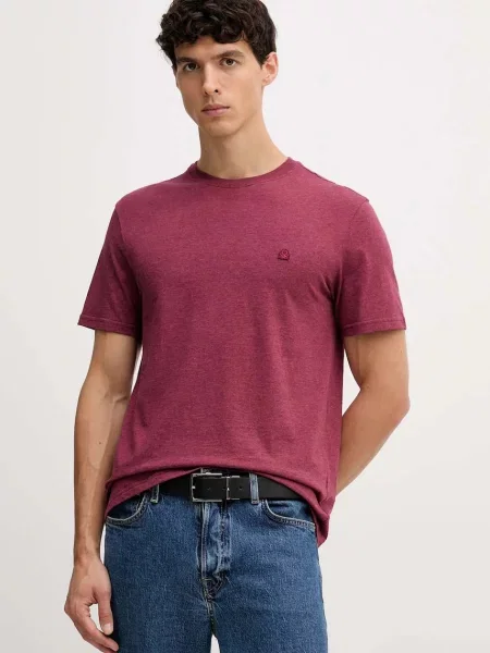 United Colors of Benetton póló bordó melange borvörös