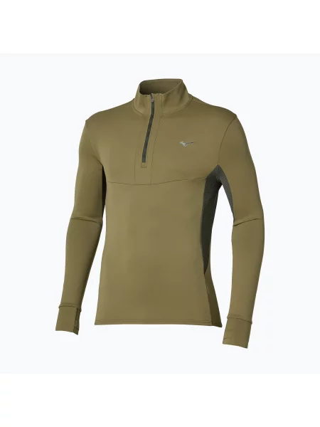 Lung tricou Mizuno cu mâneci lungi alergare măslin