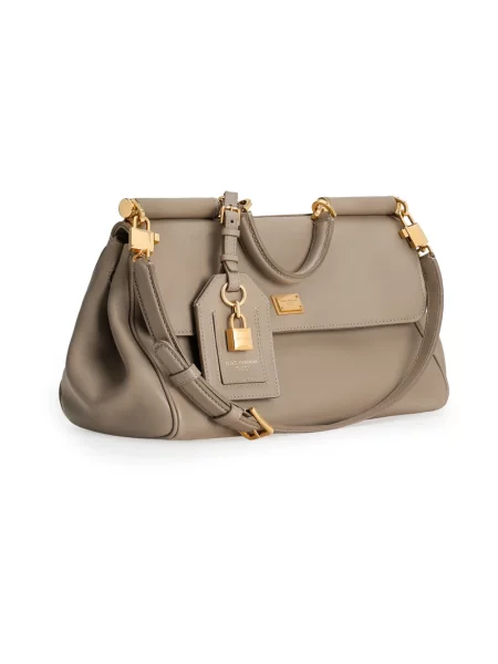 Torebka Dolce And Gabbana skórzana beżowa