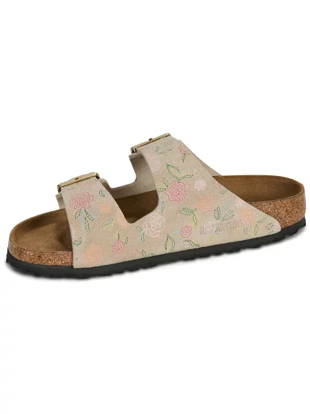 Șlapi Birkenstock din piele bej