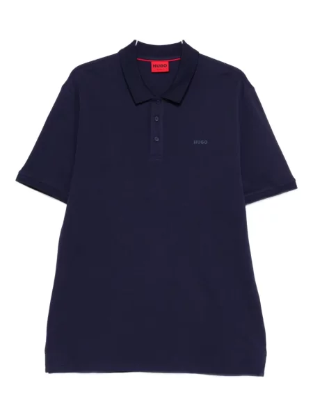 Tricou polo Hugo cu autograf albastru