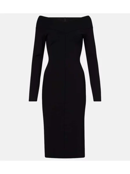 Rochie midi Stella Mccartney din jerseu până la genunchi de costum negru