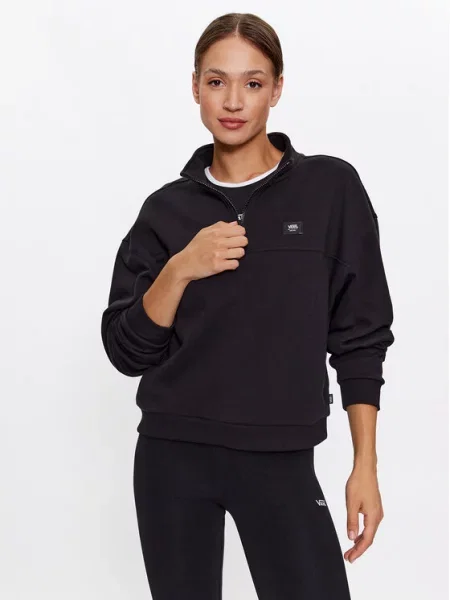Jakna od flisa Vans od flisa sa dugačkim rukavima crna