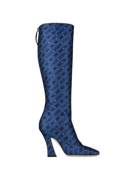 Botine Fendi cu broderie albastru