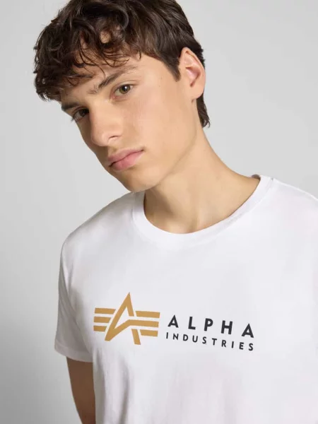 T-shirt z nadrukiem z logo Alpha Industries biała