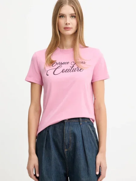 Póló Versace Jeans Couture rózsaszín