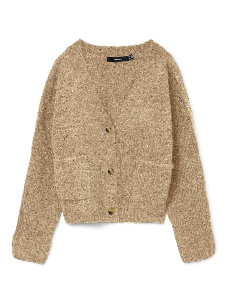 VERO MODA Geacă tricotată / cappuccino maro