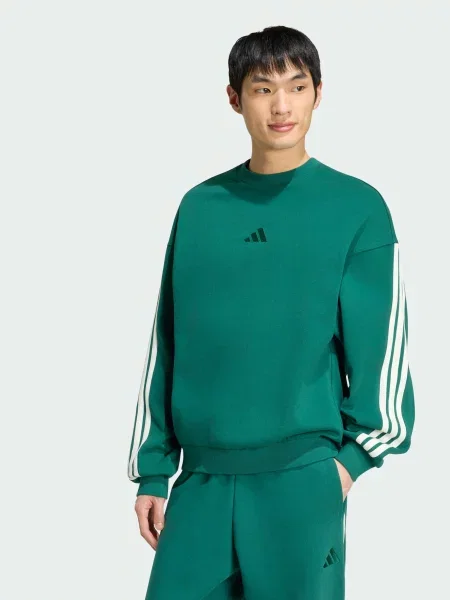 Свитшот Adidas в полоску зеленый