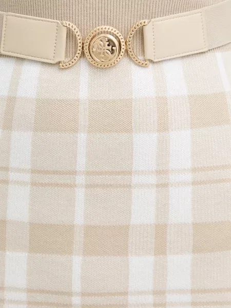 Шерстяное платье мини Guess бежевое