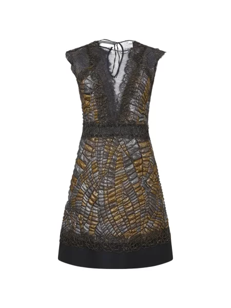 Csipkés mini ruha Moschino fekete