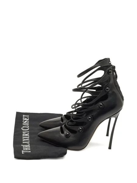 Kožené lodičky Gianvito Rossi na ramínka černé