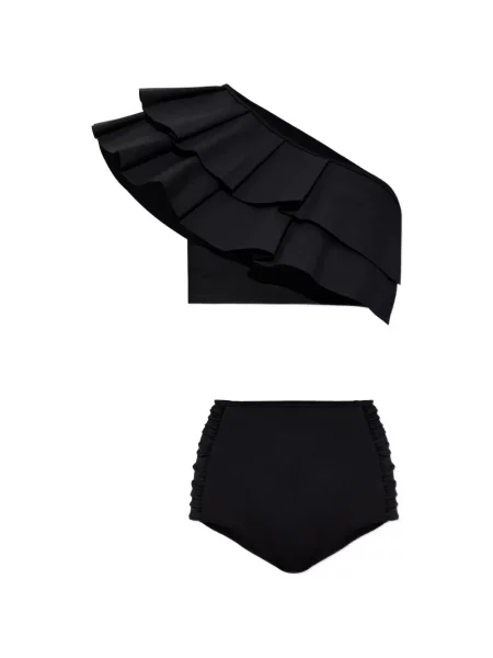 Bikini Maio Paris cu volane cu un umăr gol negru