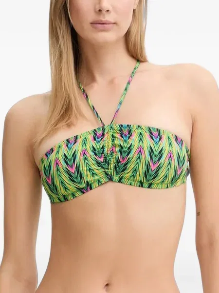 Top Chantelle cu imagine cu gât halter verde
