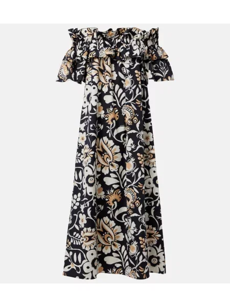 Sukienka midi La Doublej z falbankami do kolan popelinowa