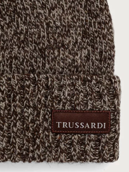 Trussardi căciulă de bărbați din lână maro