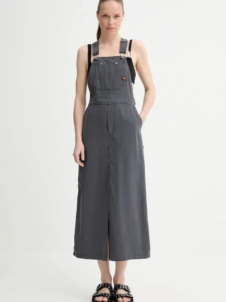 G-Star sukienka maxi prosta szary