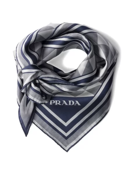 Fular Prada de mătase albastru