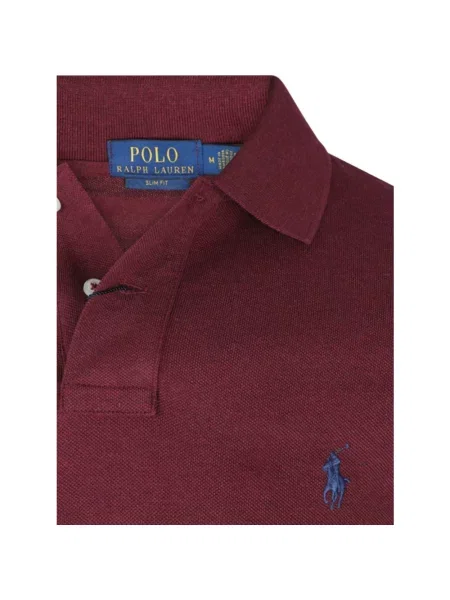 Koszulka polo o kroju slim fit z czystej bawełny Polo Ralph Lauren czerwona
