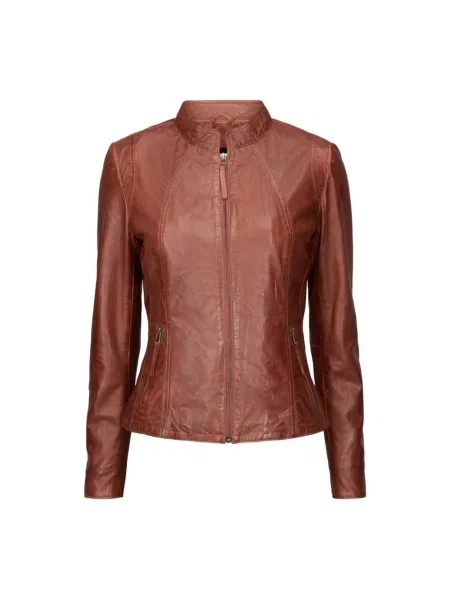 Talia kurtka skórzana Btfcph brązowa