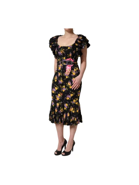 Jedwabna sukienka midi Dolce And Gabbana