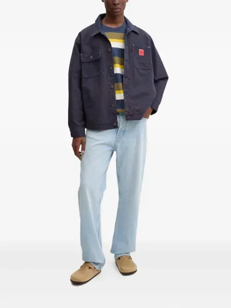 Blugi drepți Levi's® zdrențuiți negru