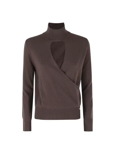 Sweter z golfem Herno brązowy