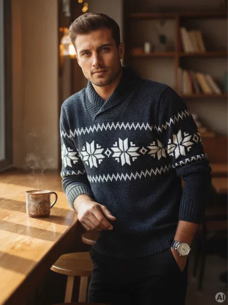 Sweter Dstreet granatowy