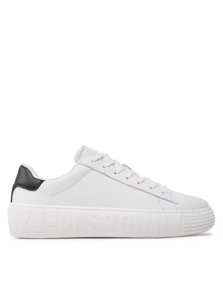 Tommy Jeans Sneakersy Leather Outsole biały