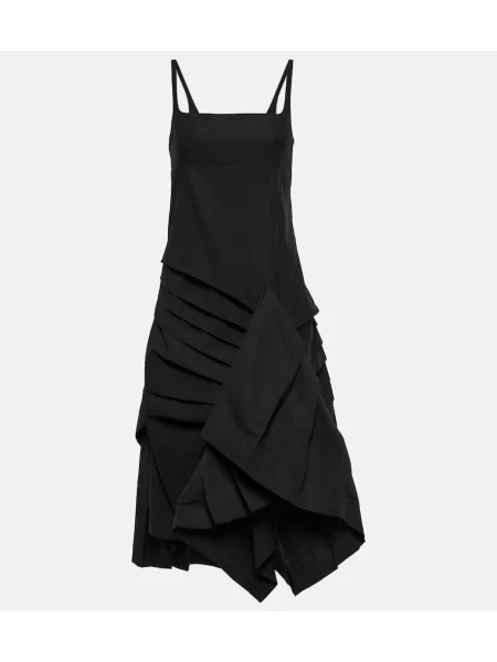 Rochie midi Dries Van Noten de in plisată până la genunchi negru