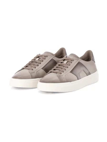 Sneakersy Santoni skórzane brązowe