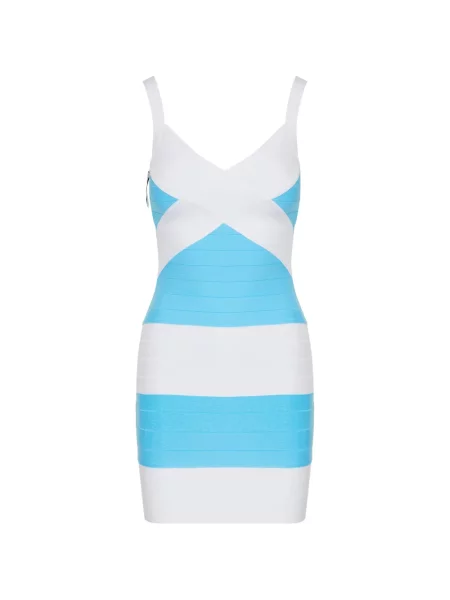 Костюм мини рокля Hervé Léger синьо