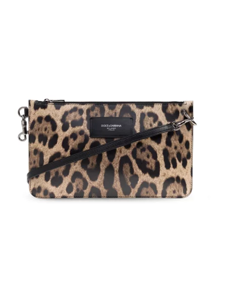 Torba crossbody Dolce And Gabbana skórzana brązowa