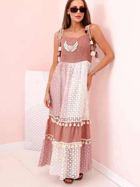 Sukienka Kesi Włoski boho na ramiączkach