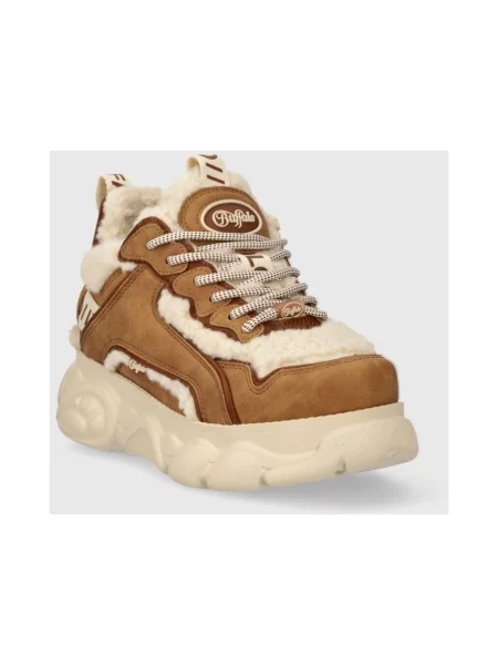 Sneakersy Buffalo zamszowe brązowe