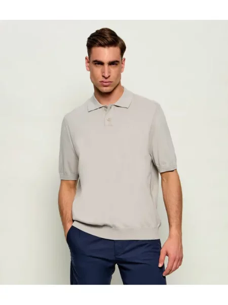 Tricou polo Boss Orange gri