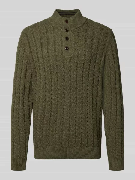 Sweter z dzianiny z prążkowanymi wykończeniami Fynch-hatton